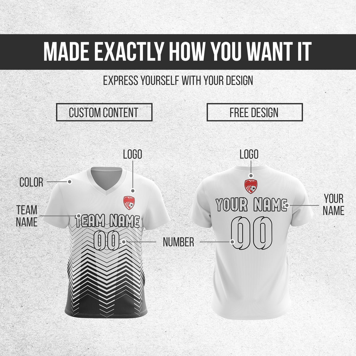 Custom Apex Strike V-Side Pattern White Soccer Sport Tops Jersey