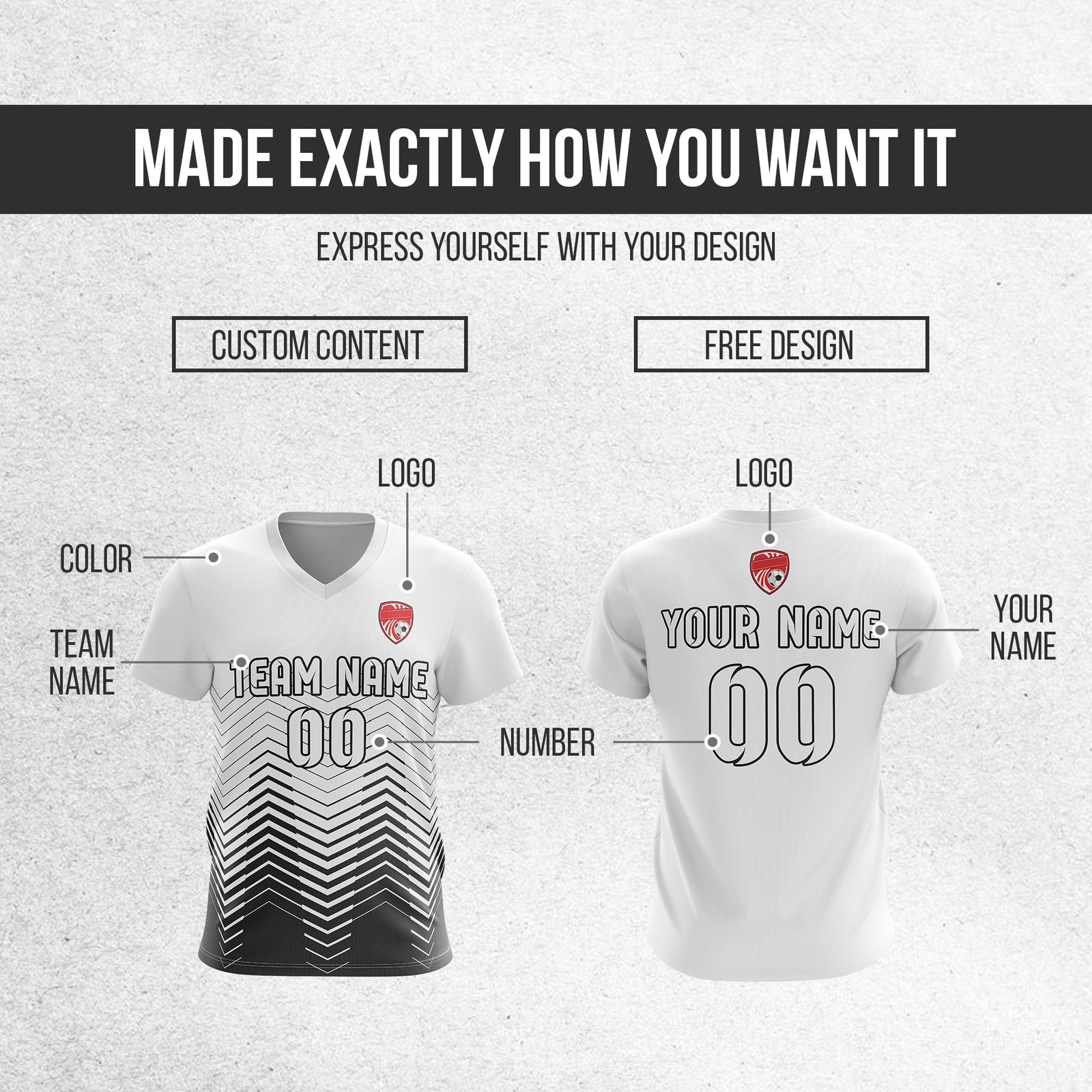 Custom Apex Strike V-Side Pattern White Soccer Sport Tops Jersey