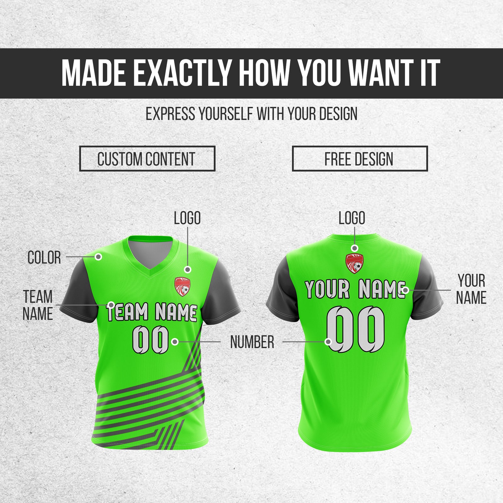 Custom Rapid Line Neon Green Soccer Sport Tops Jersey