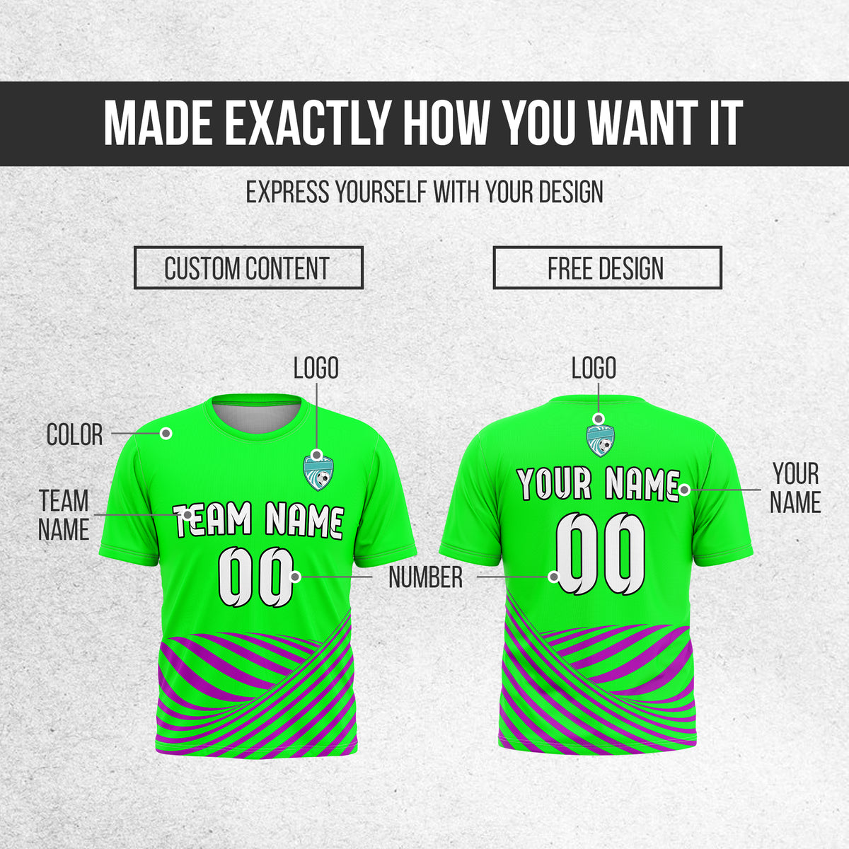 Custom Soccer R Stripes SurgeLine Neon Green Sports Tops Jersey