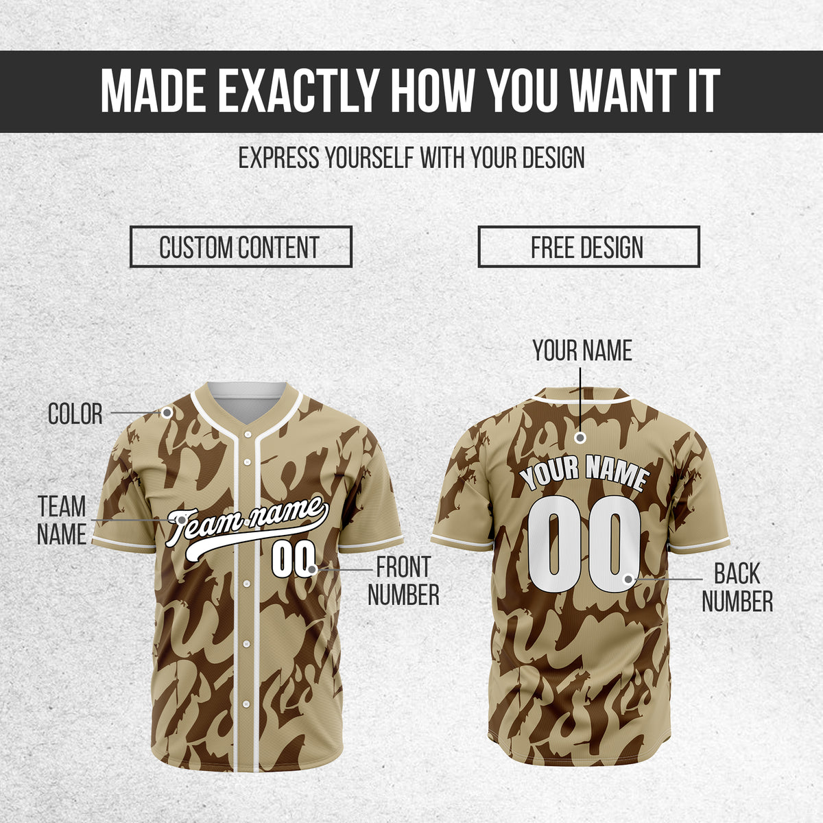 Custom Graffiti Sox Khaki Baseball Sports Jersey Personalized Uniform with Name & Number