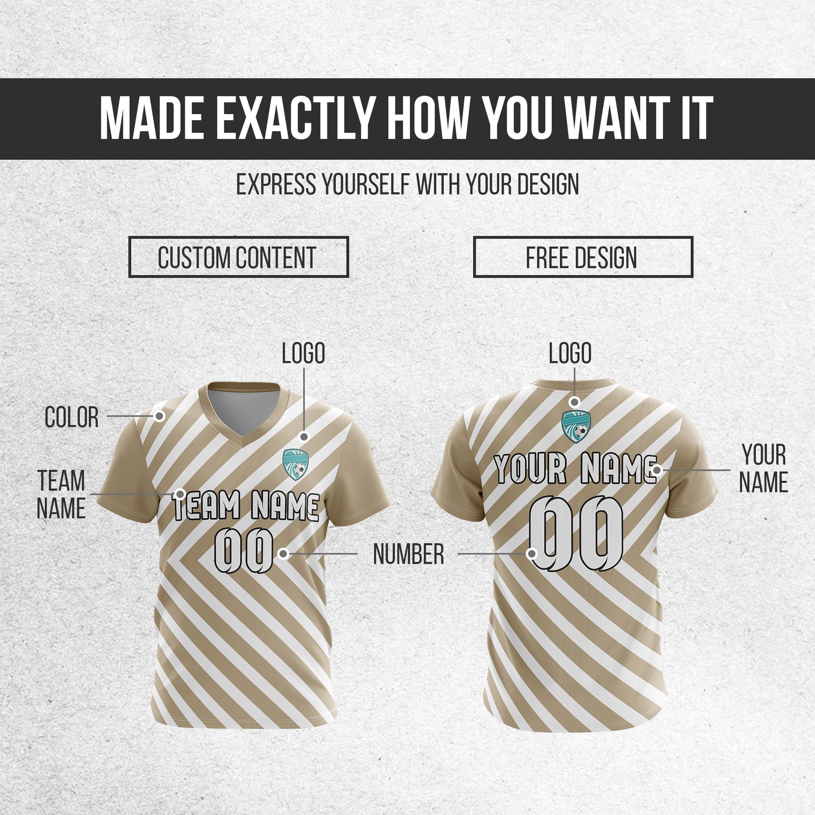 Custom Swift Stripe V-Neck Khaki Sport Tops Jersey