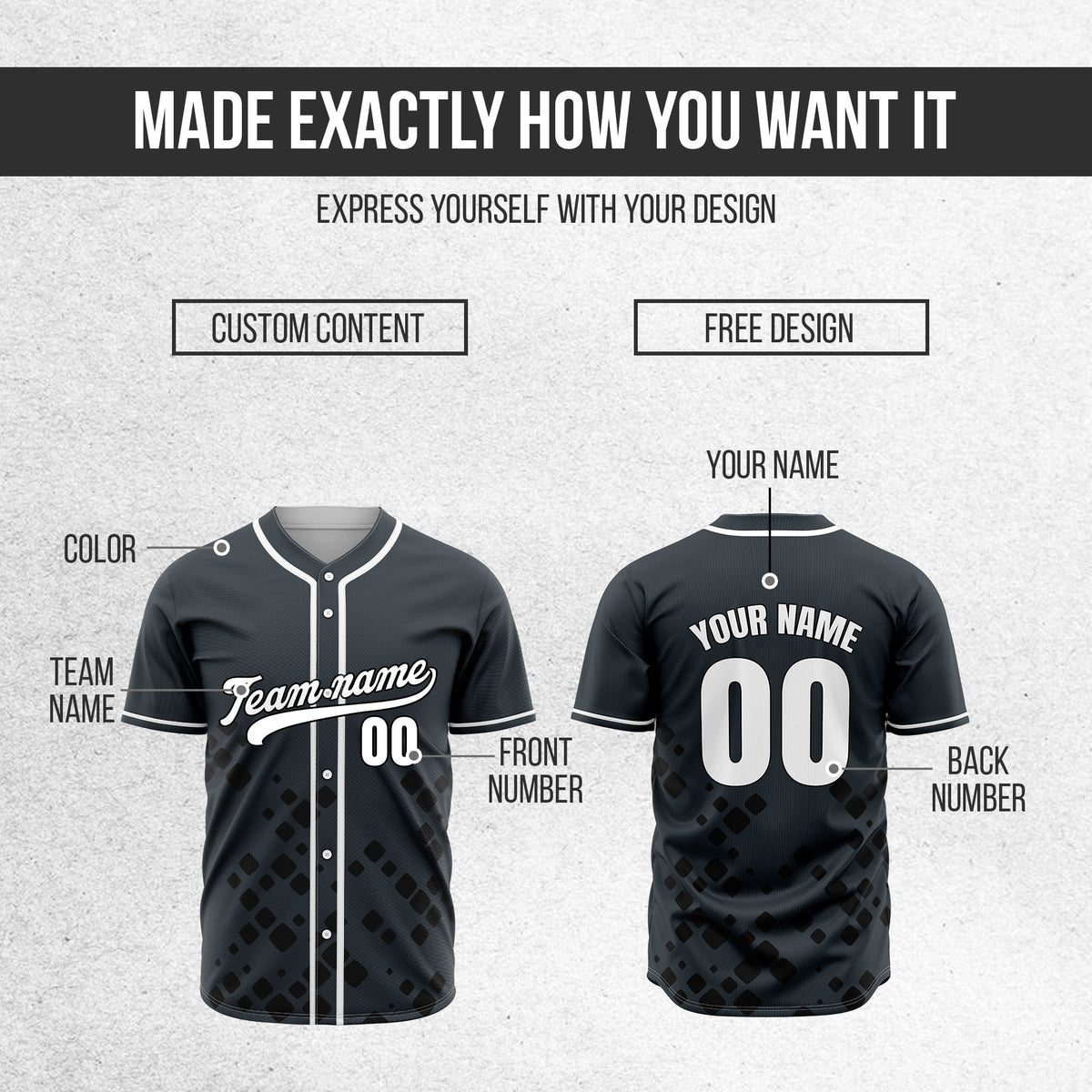 Custom Shadow Spark Grey Baseball Sports Jersey Personalized Uniform with Name & Number