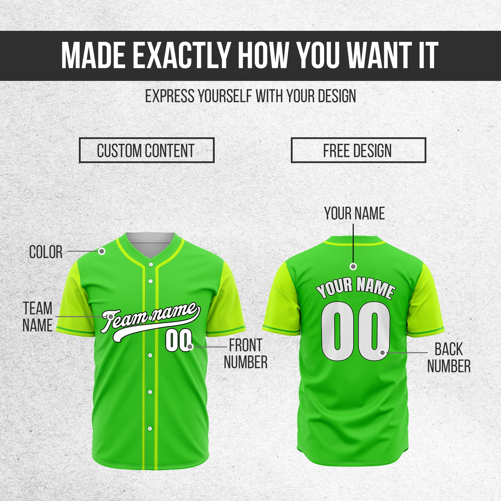 Custom Crimson Neon Green Raglan Style Baseball Sports Jersey Personalized Uniform with Name & Number