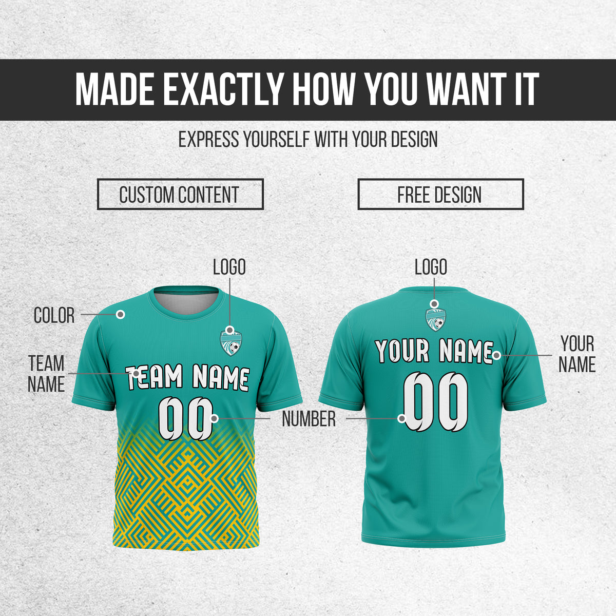Custom Soccer  R Side Pattern Teal Shadow Line Sport Tops Jersey