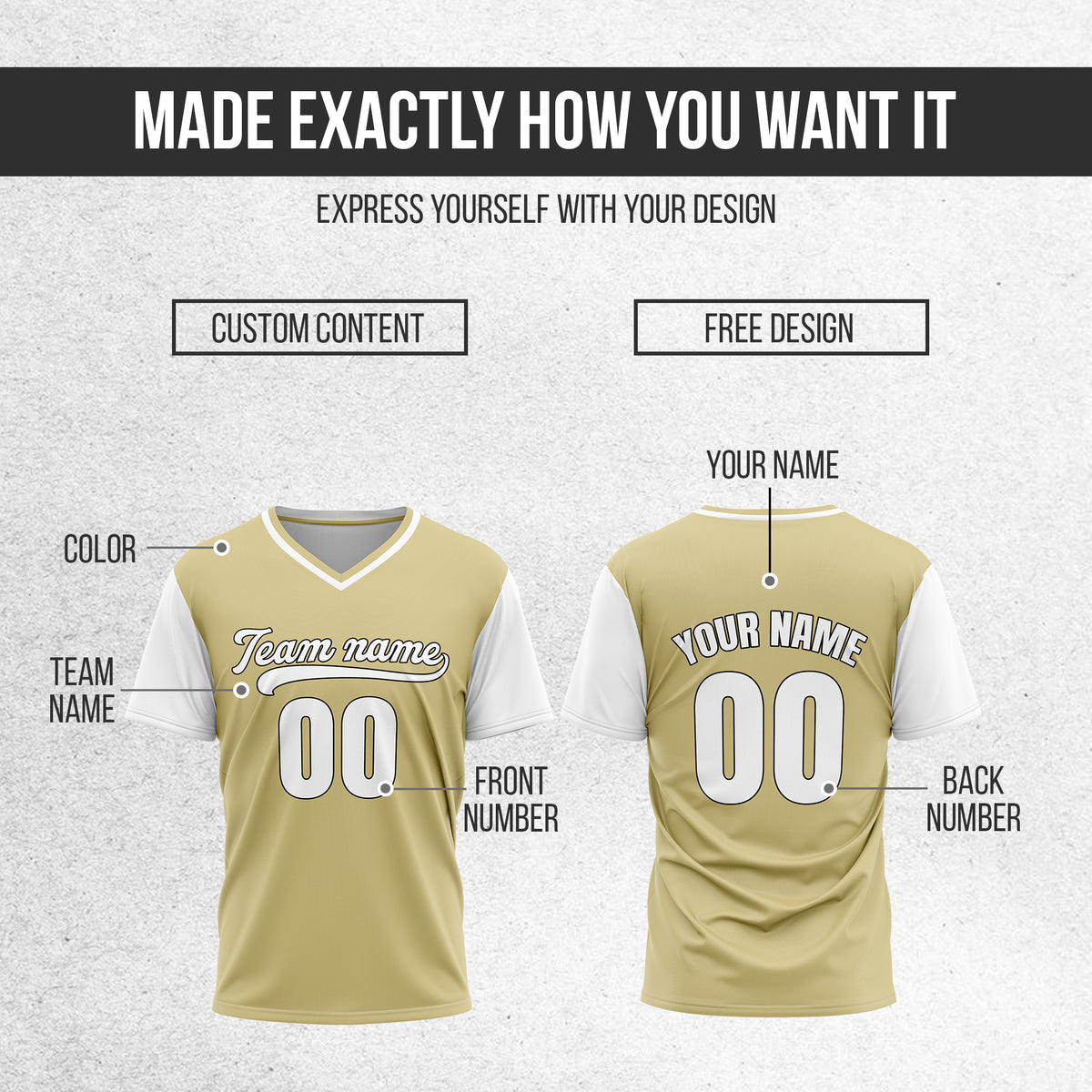 Custom Victory Line Khaki Pullover Baseball Sports Jersey Personalized Uniform with Name & Number