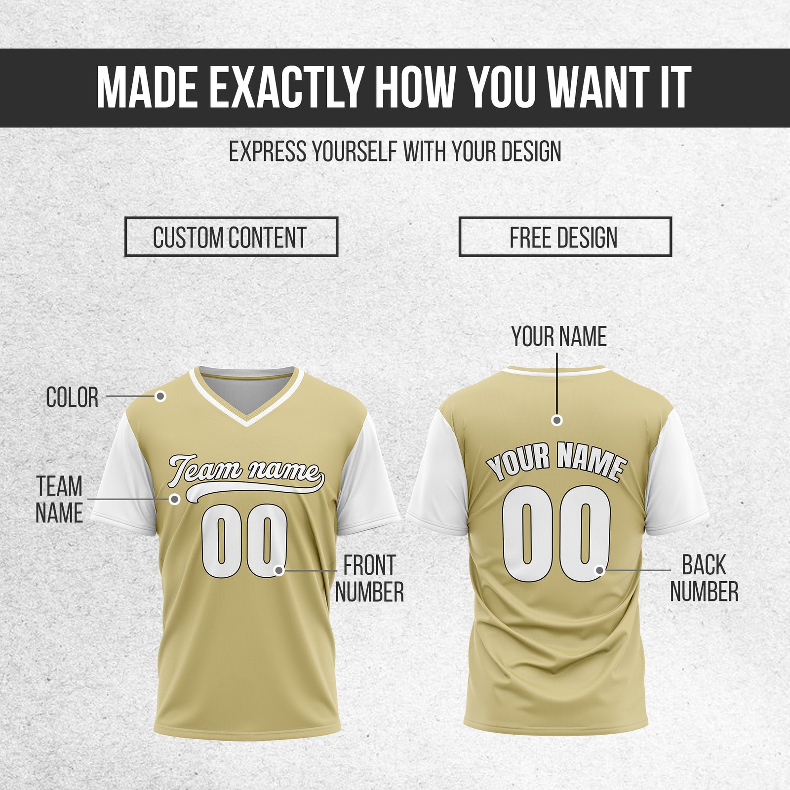 Custom Victory Line Khaki Pullover Baseball Sports Jersey Personalized Uniform with Name & Number