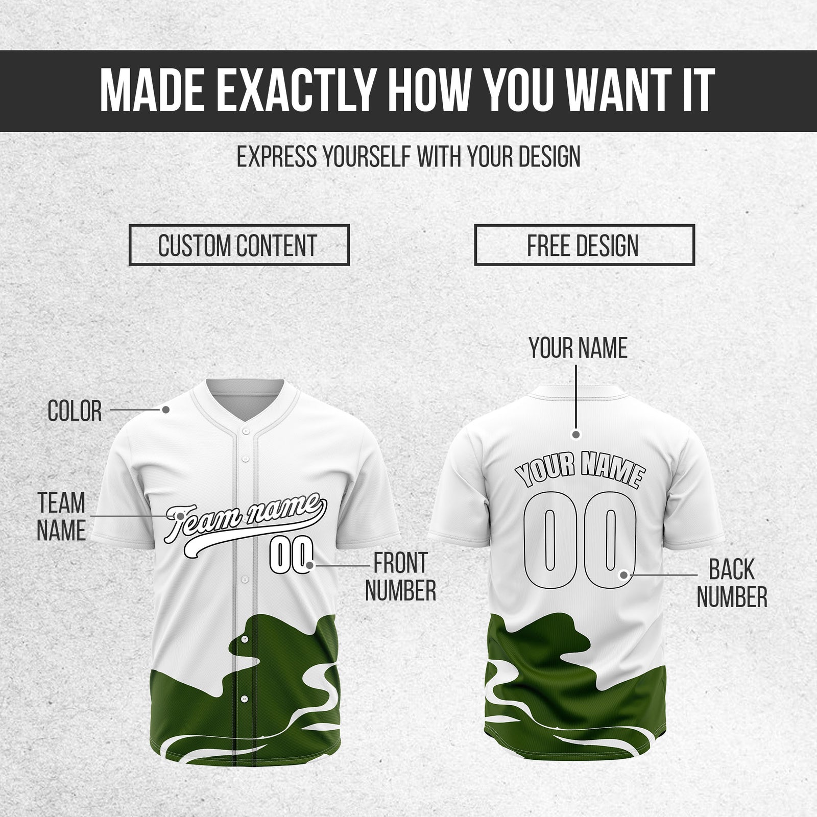Custom White Baseball Wave Sports Jersey Personalized Uniform with Name & Number