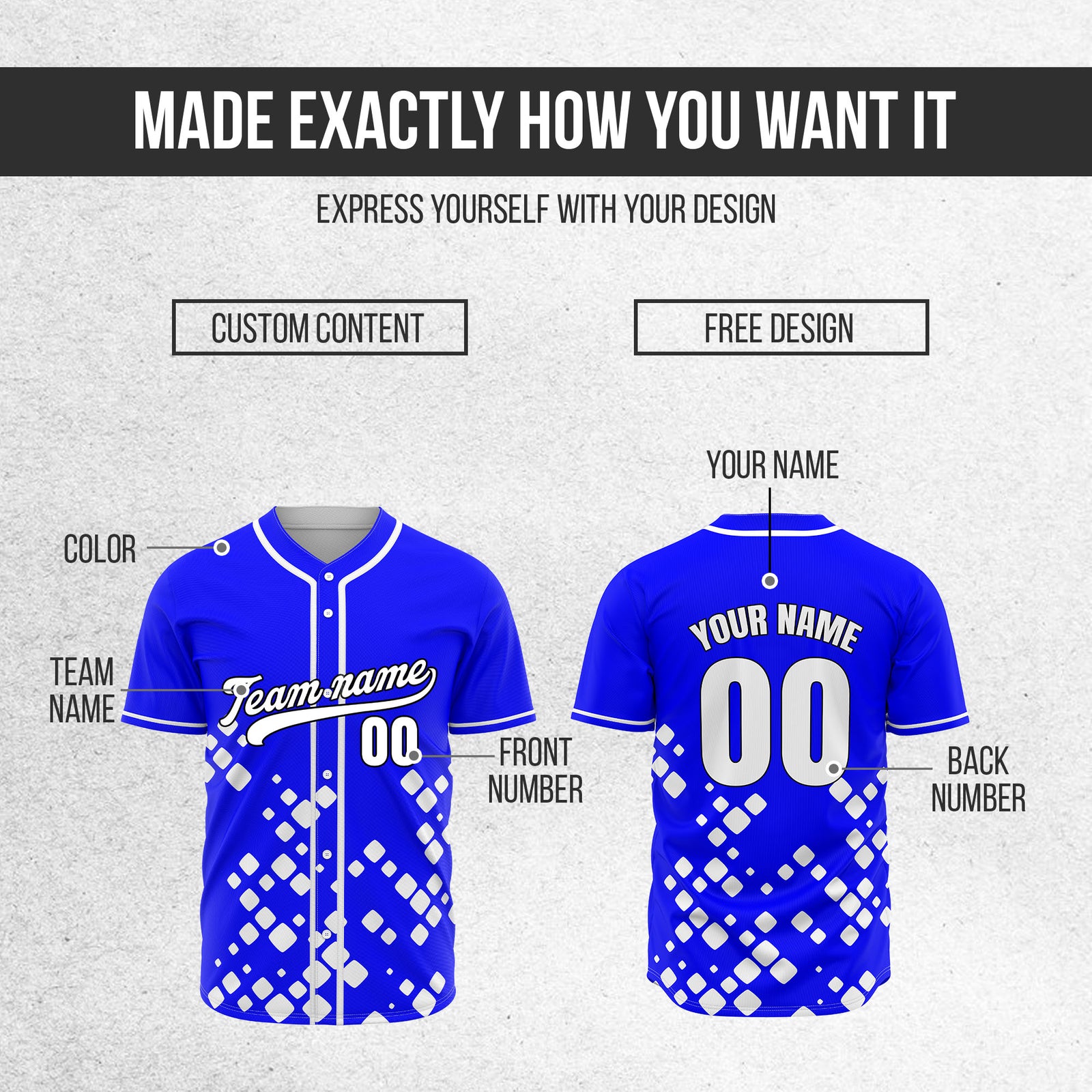 Custom Shadow Spark Blue Baseball Sports Jersey Personalized Uniform with Name & Number (Copy)