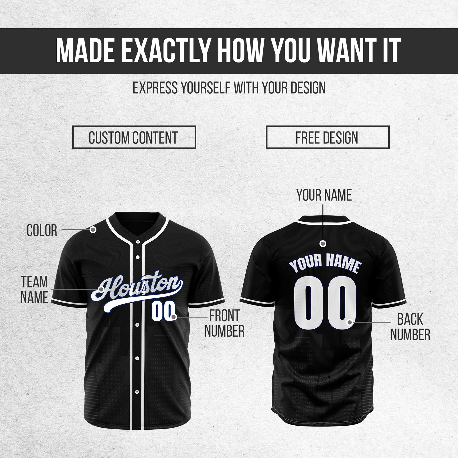 Custom City Pulse Black Baseball Sports Jersey Personalized Uniform with Name & Number