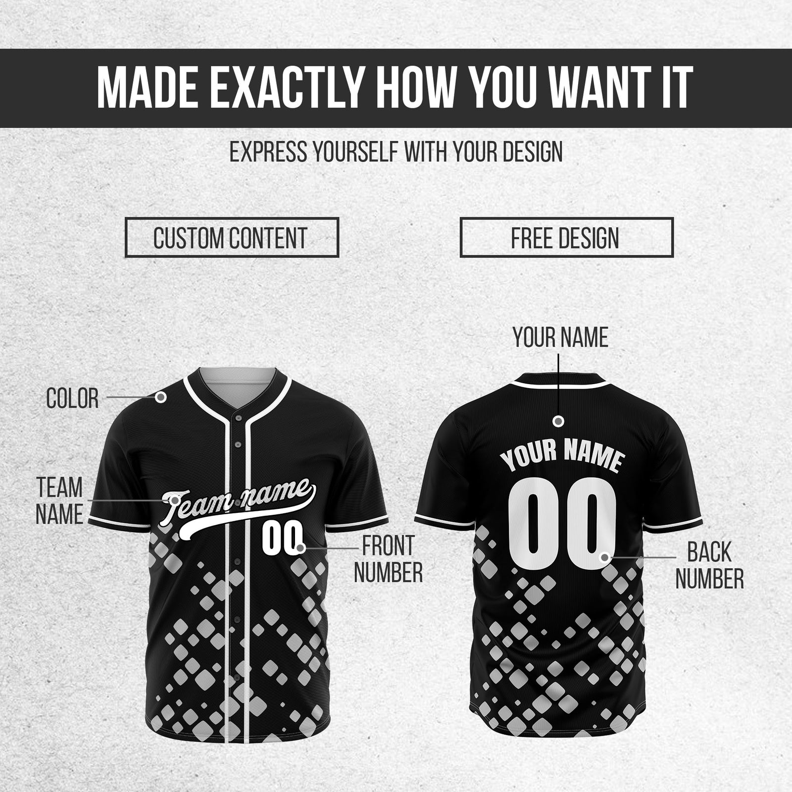 Custom Shadow Spark Black Baseball Sports Jersey Personalized Uniform with Name & Number