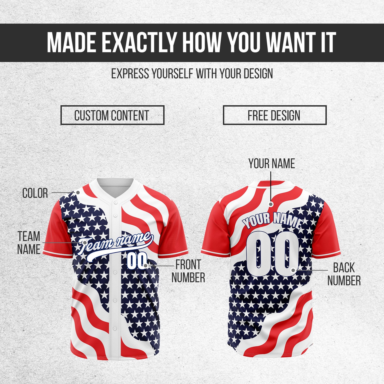 Custom USA Victory Baseball Sports Jersey Personalized Uniform with Name & Number