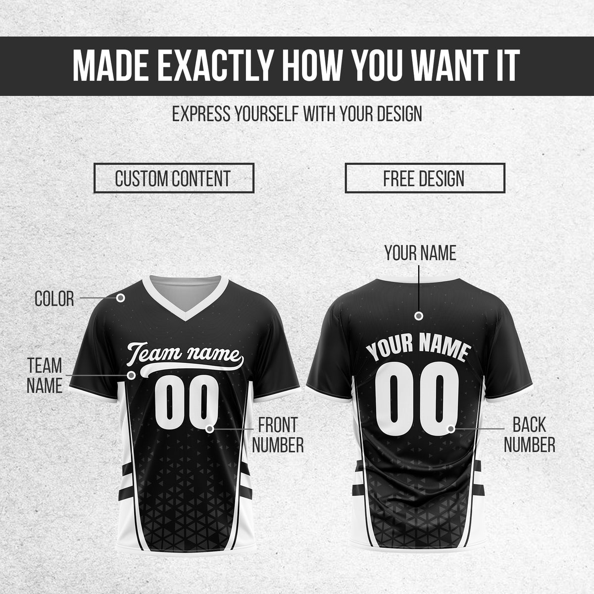 Custom HexaFade Black Pullover Baseball Sports Jersey Personalized Uniform with Name & Number