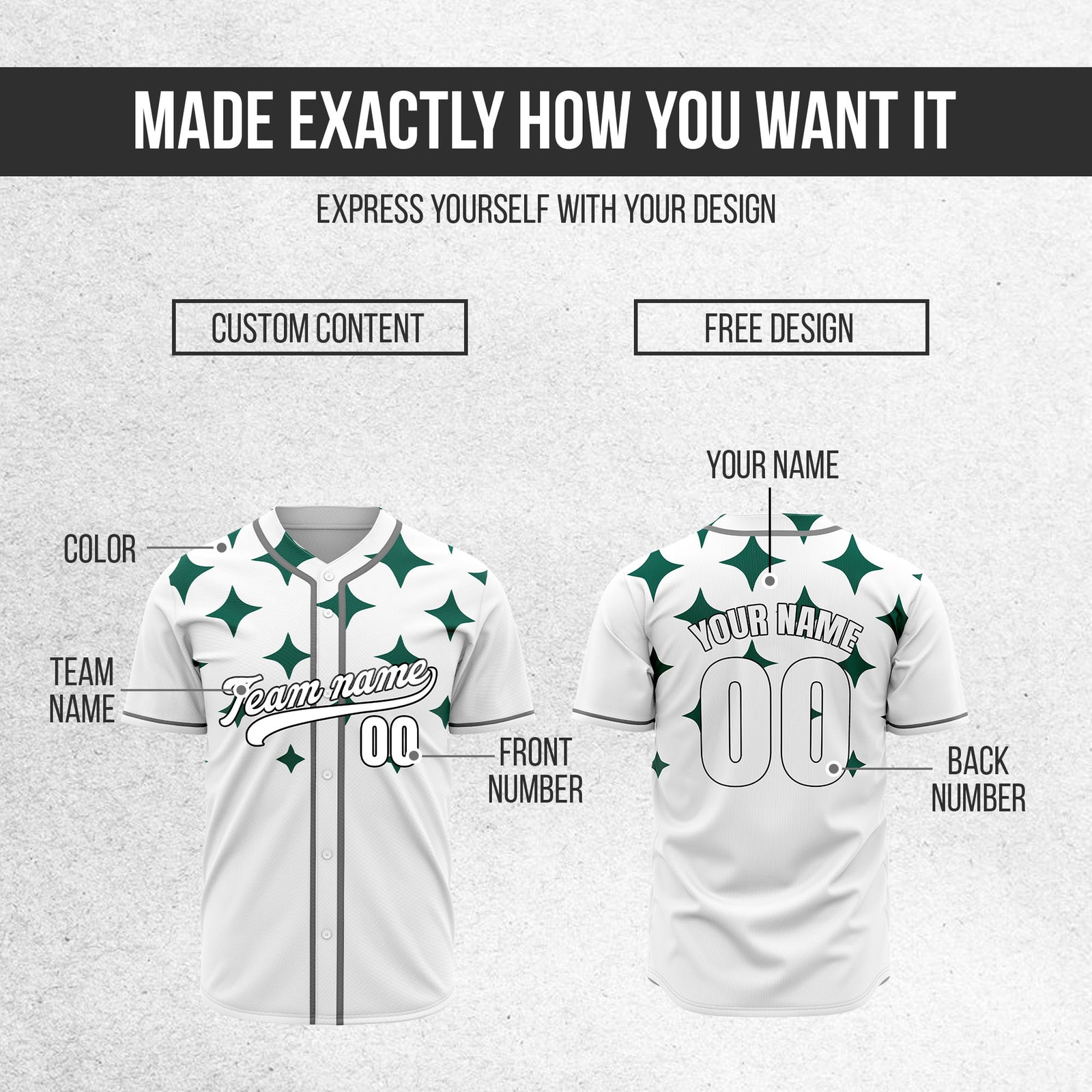 Custom Starlight White Baseball Sports Jersey Personalized Uniform with Name & Number