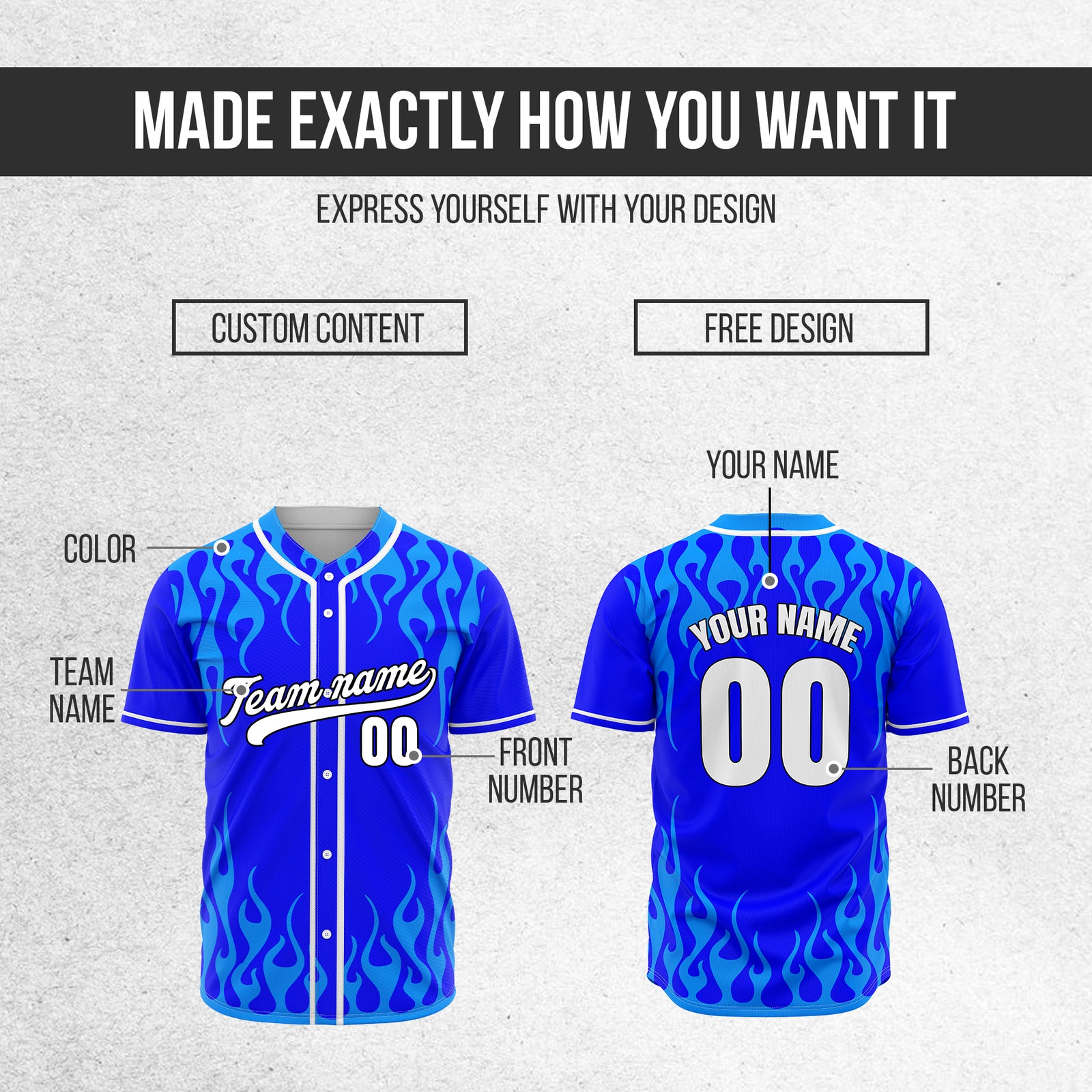 Custom Frostburn Blue Baseball Sports Jersey Personalized Uniform with Name & Number