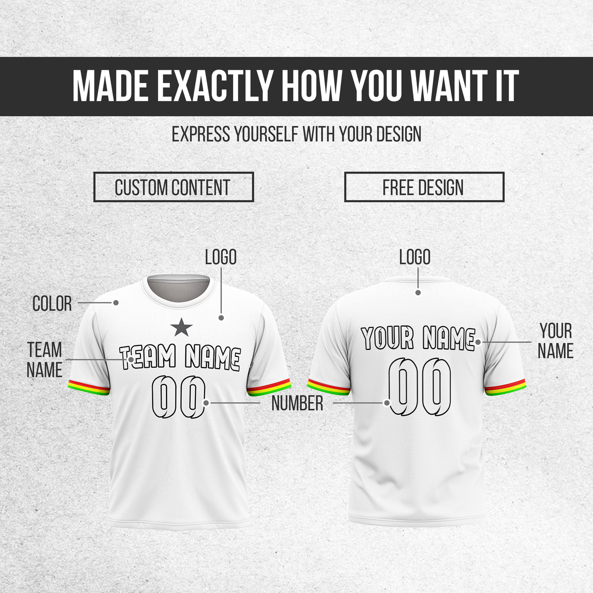 Custom GHANA Fan Jersey Personalized with Name & Number