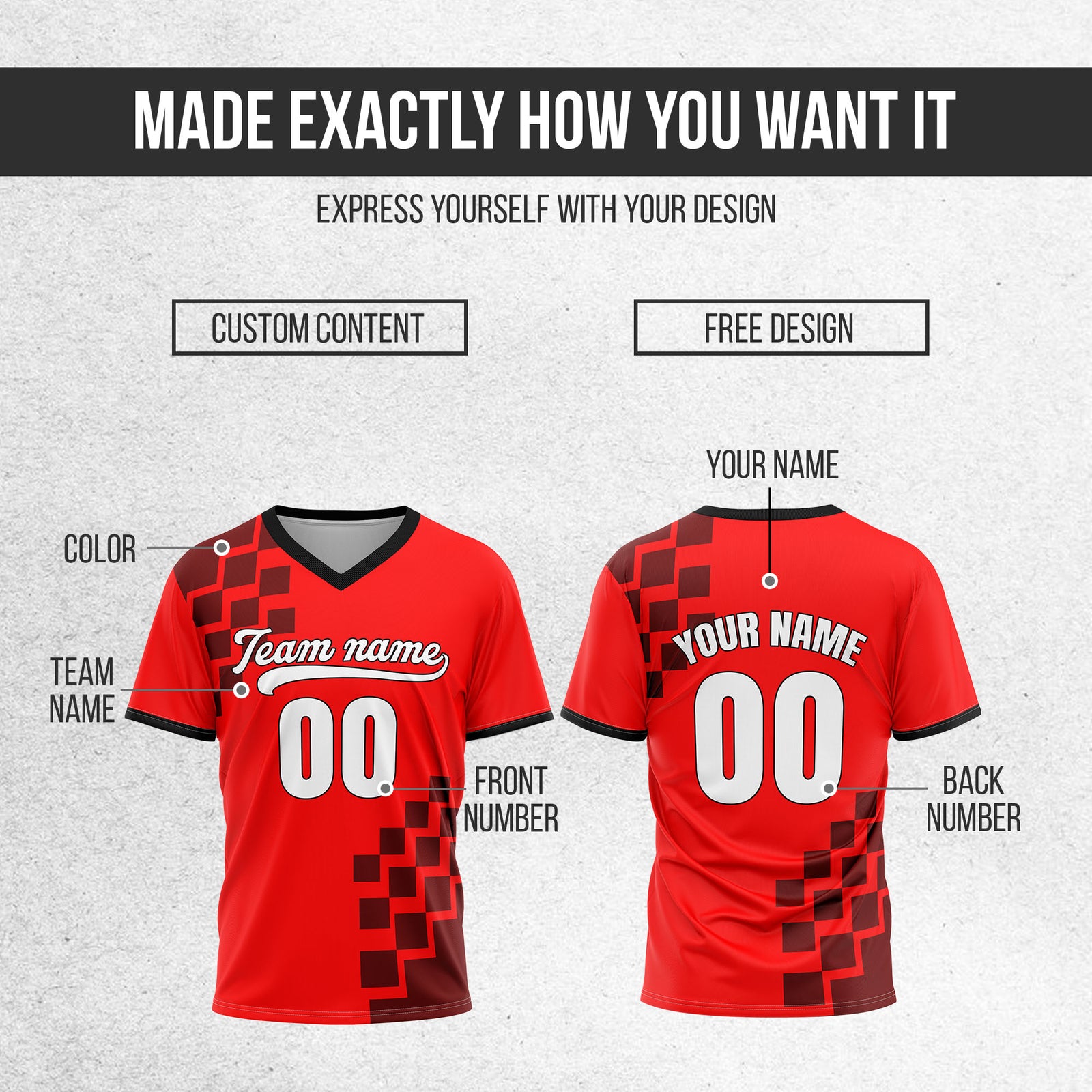 Custom Shadow Pixel Red Baseball Sports Jersey Personalized Uniform with Name & Number