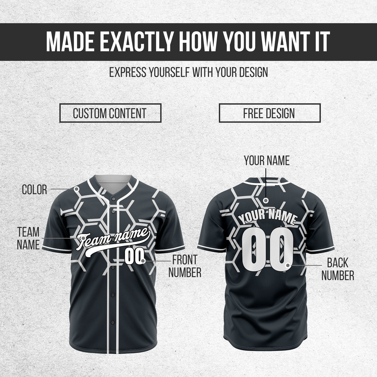 Custom Sting Force Grey Baseball Sports Jersey Personalized Uniform with Name & Number