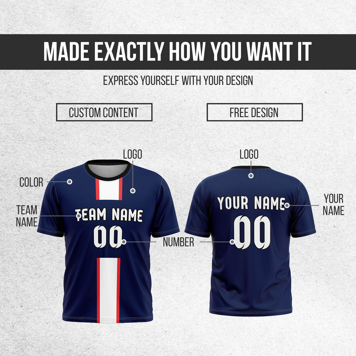 Custom Paris Saint Fan Jersey Personalized with Name & Number