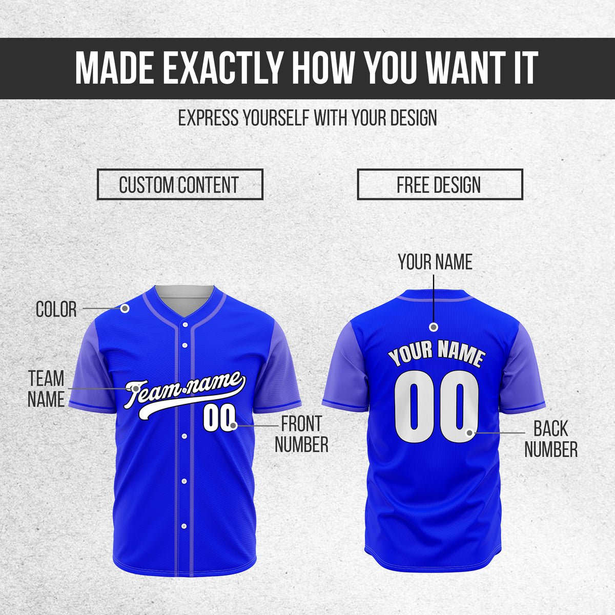 Custom Crimson Blue Raglan Style Baseball Sports Jersey Personalized Uniform with Name & Number