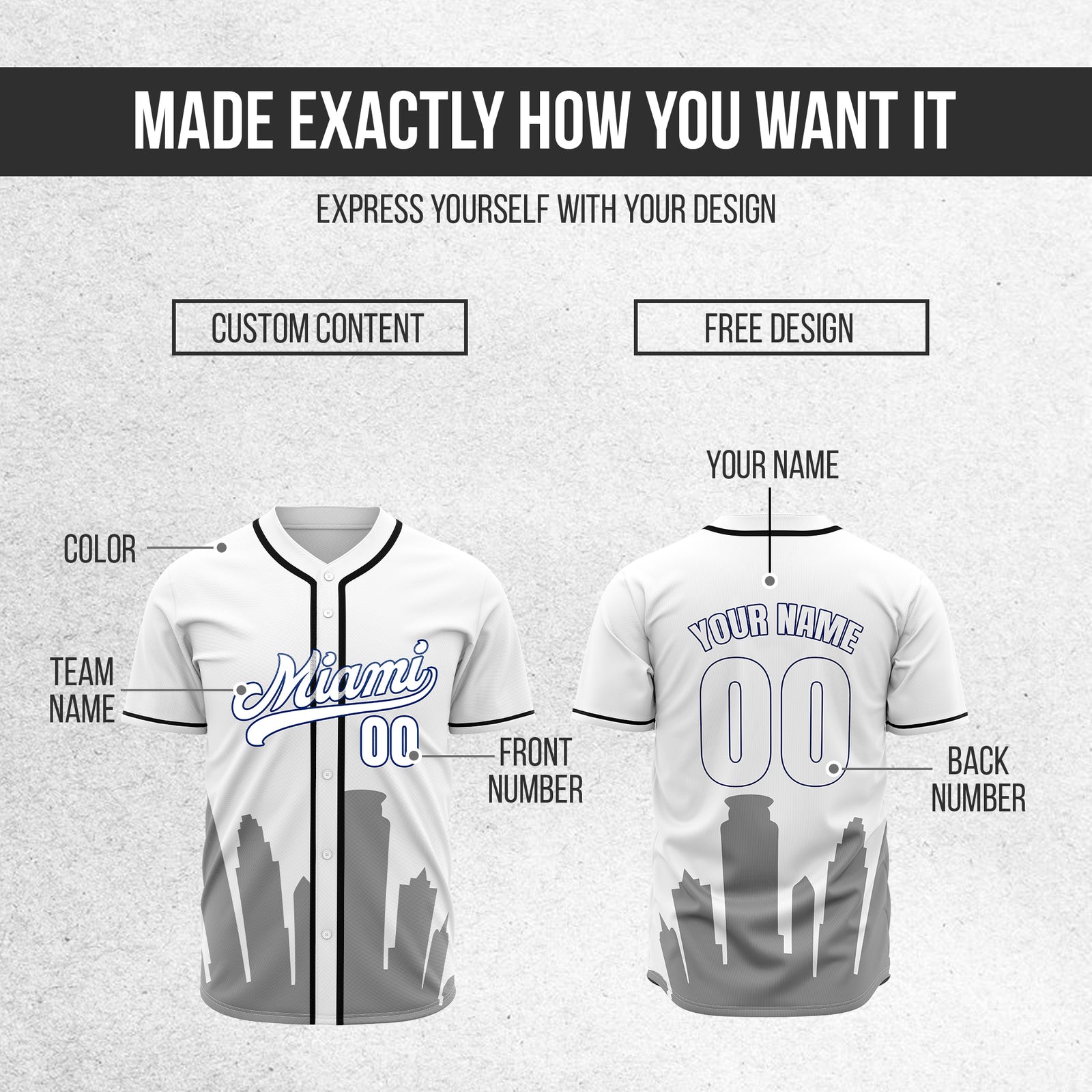 Custom City Tide White Baseball Sports Jersey Personalized Uniform with Name & Number