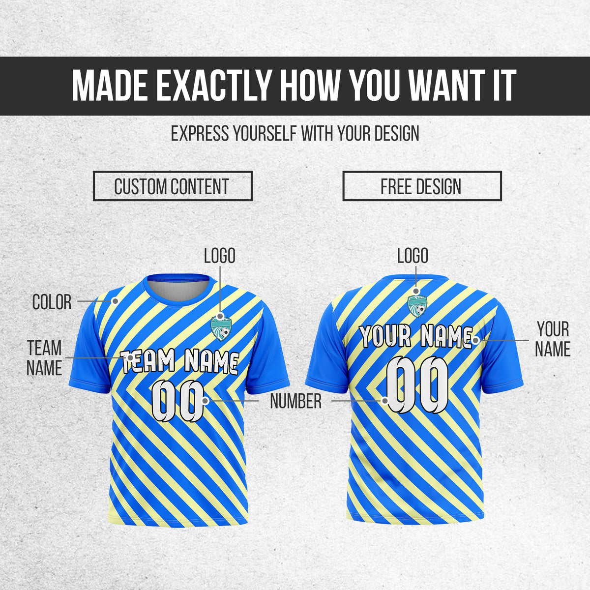 Custom Soccer R Stripes Pro Line Blue Sports Tops Jersey
