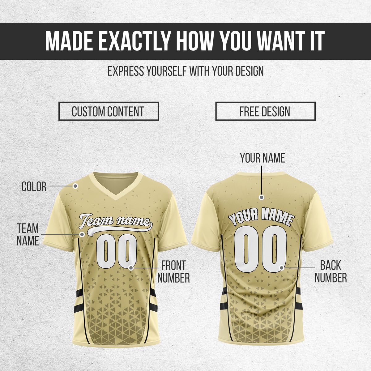 Custom HexaFade Khaki Pullover Baseball Sports Jersey Personalized Uniform with Name & Number