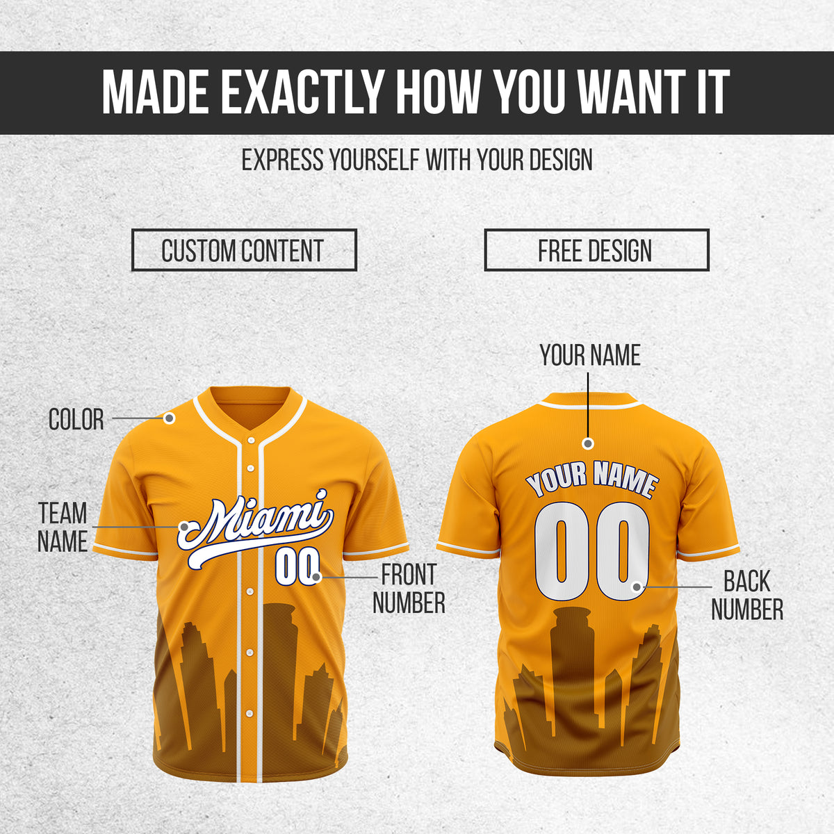 Custom City Tide Orange Baseball Sports Jersey Personalized Uniform with Name & Number
