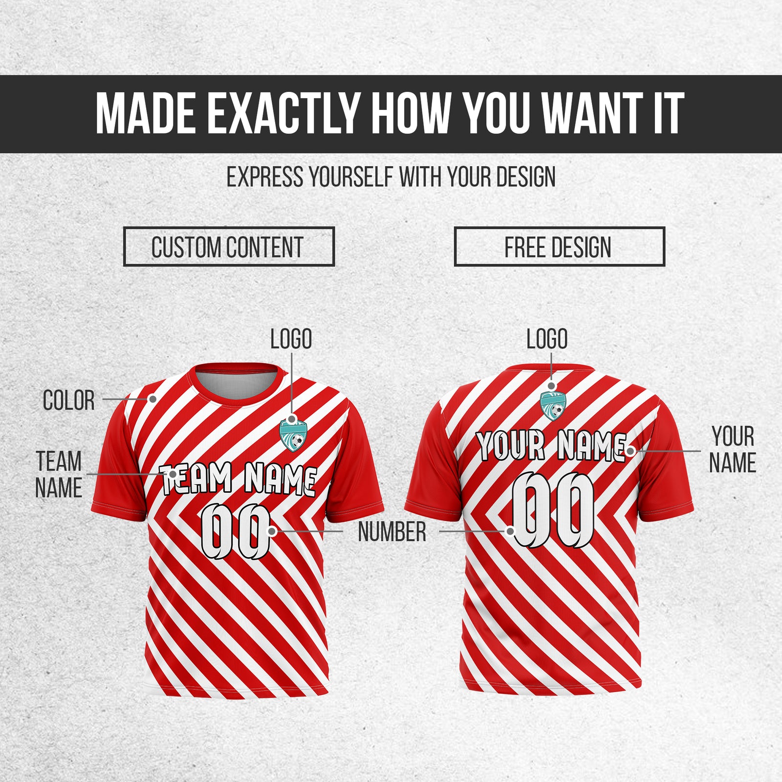 Custom Soccer R Stripes Pro Line Red Sports Tops Jersey