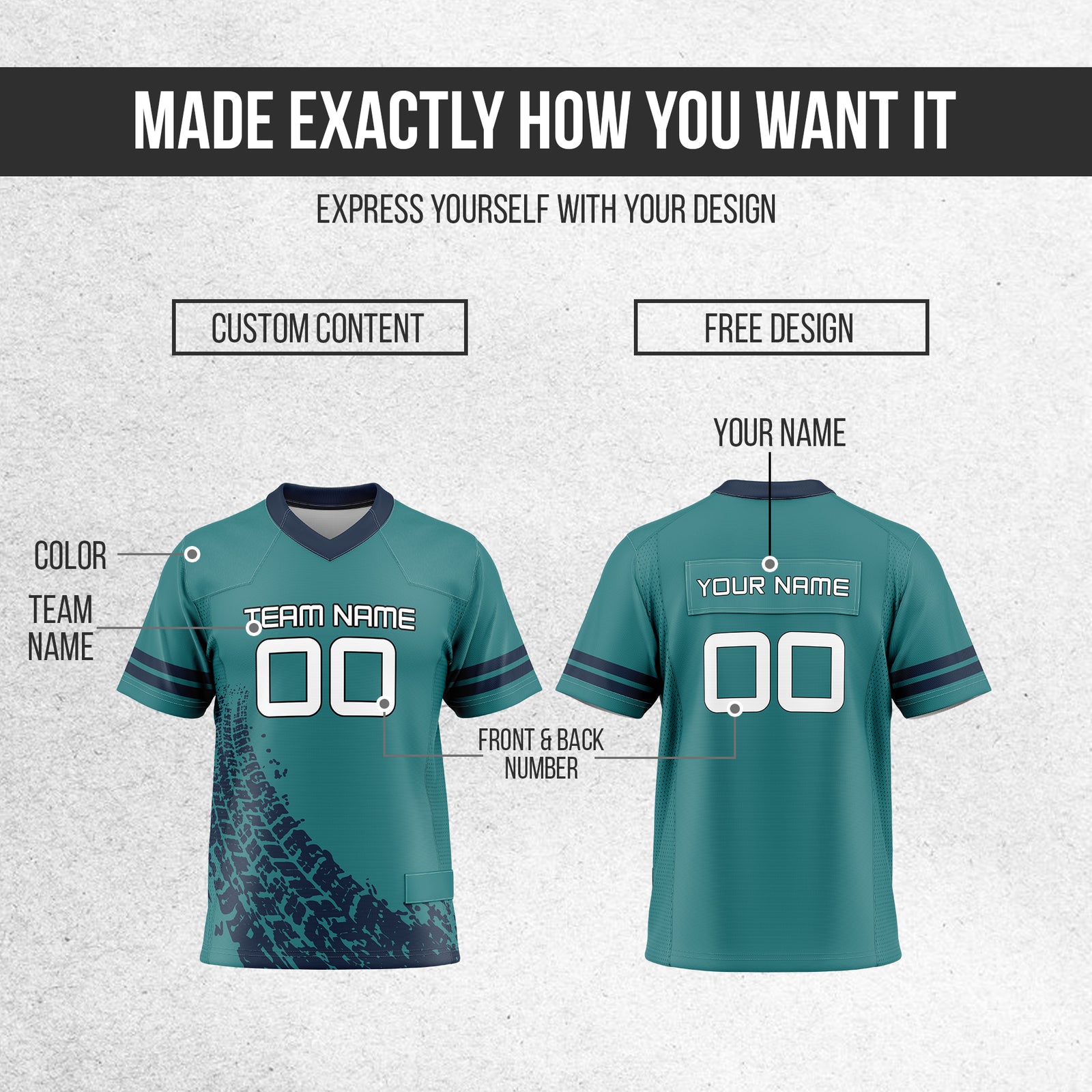 Custom Elite Teal Drift Fashion Pattern Mesh Authentic Football Jersey