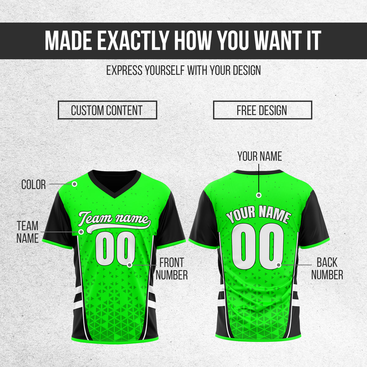 Custom HexaFade Green Pullover Baseball Sports Jersey Personalized Uniform with Name & Number