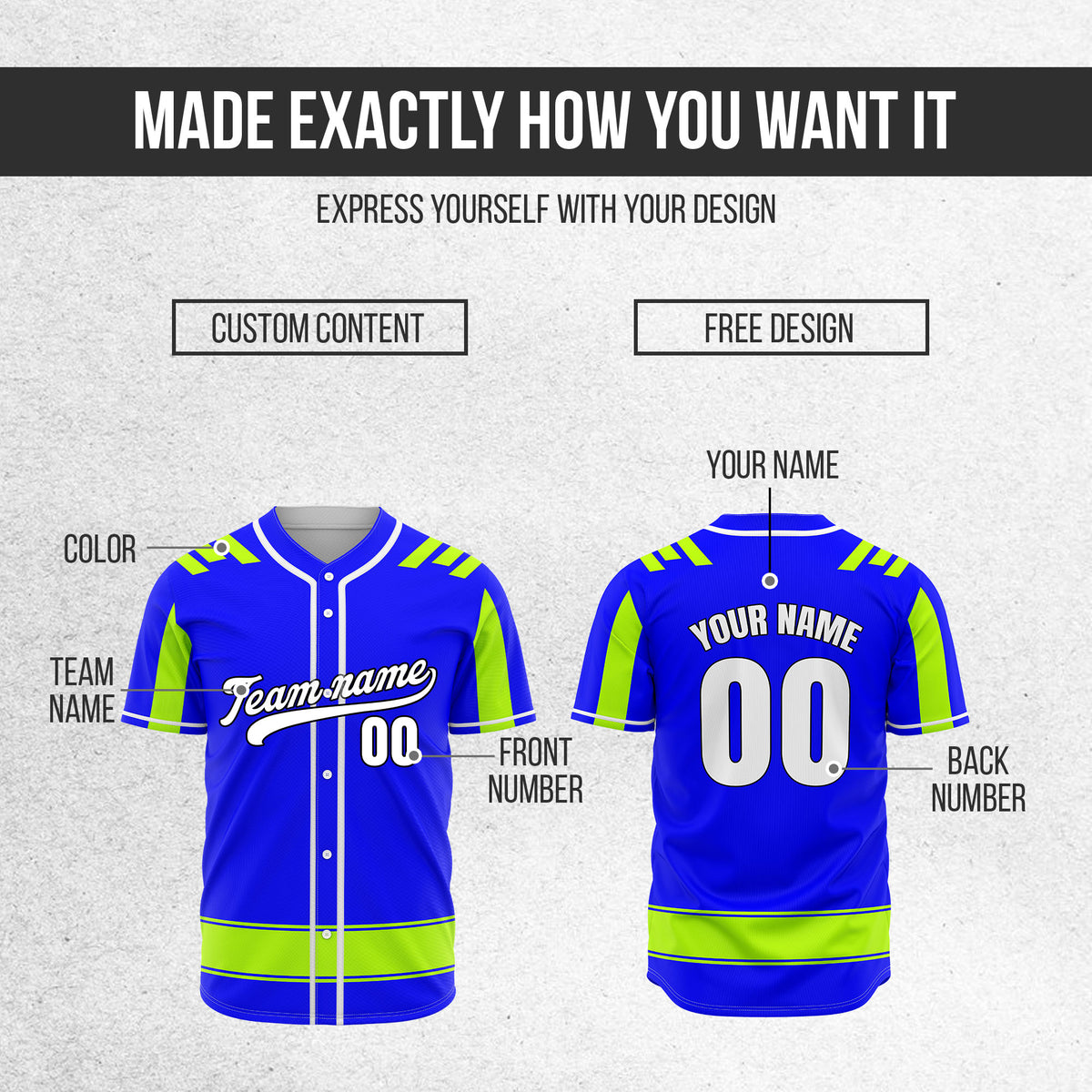 Custom Radiant Strike Blue Raglan Style Baseball Sports Jersey Personalized Uniform with Name & Number