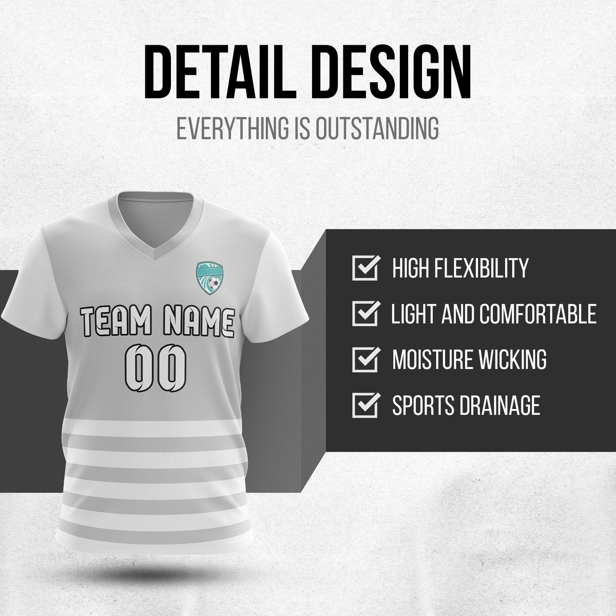 Custom BaseLine Stripe Grey Sport Tops Jersey