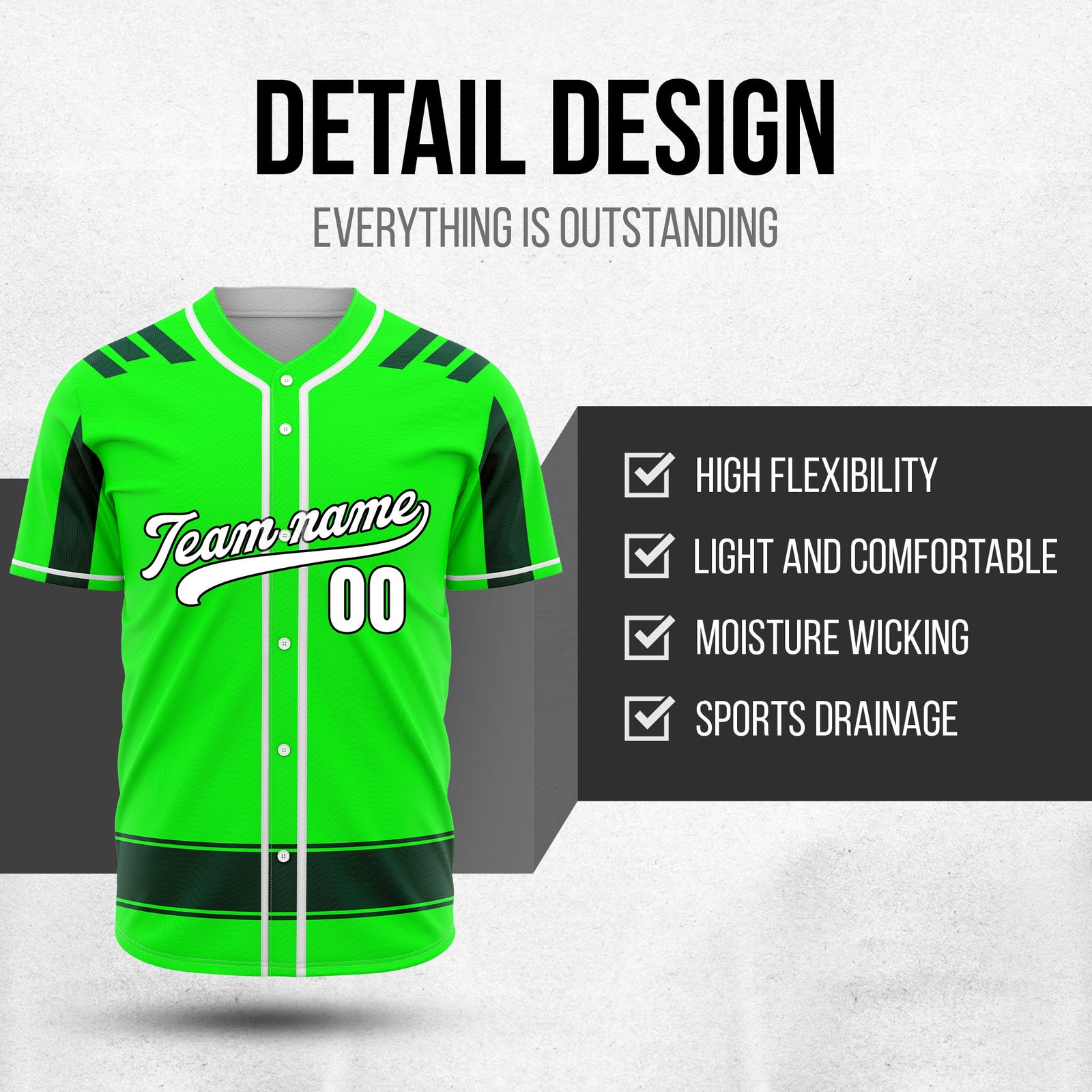 Custom Radiant Strike Green Raglan Style Baseball Sports Jersey Personalized Uniform with Name & Number