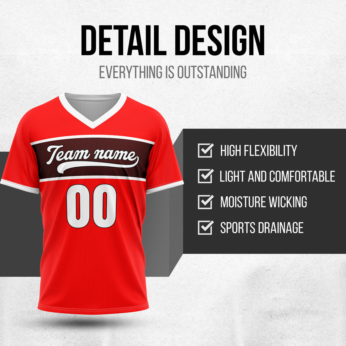 Custom ProEdge Red Baseball Sports Jersey Personalized Uniform with Name & Number