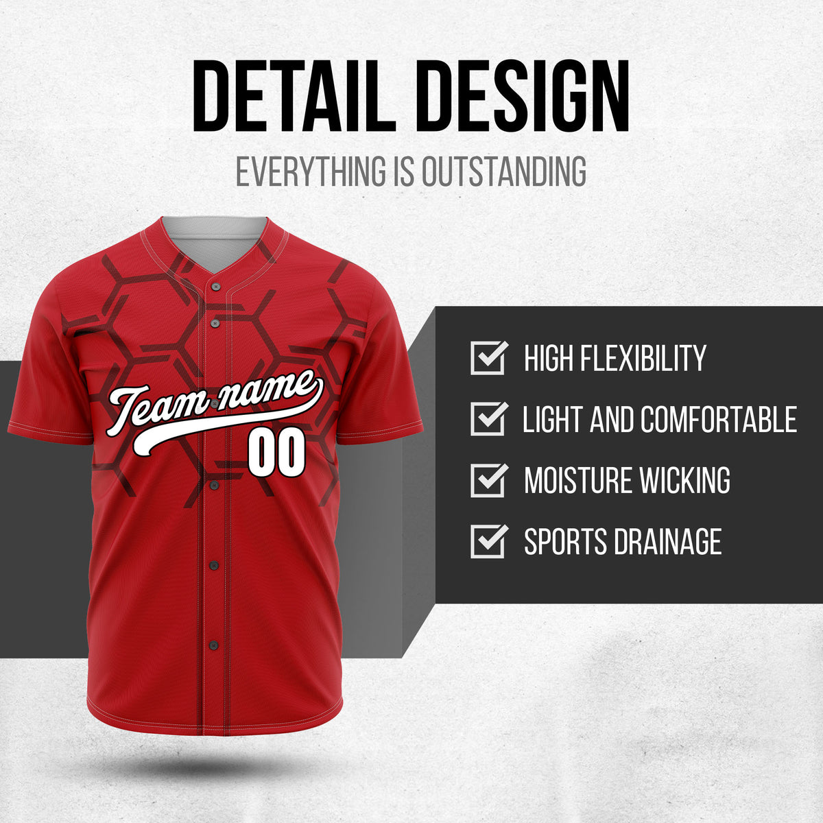 Custom Sting Force Red Baseball Sports Jersey Personalized Uniform with Name & Number