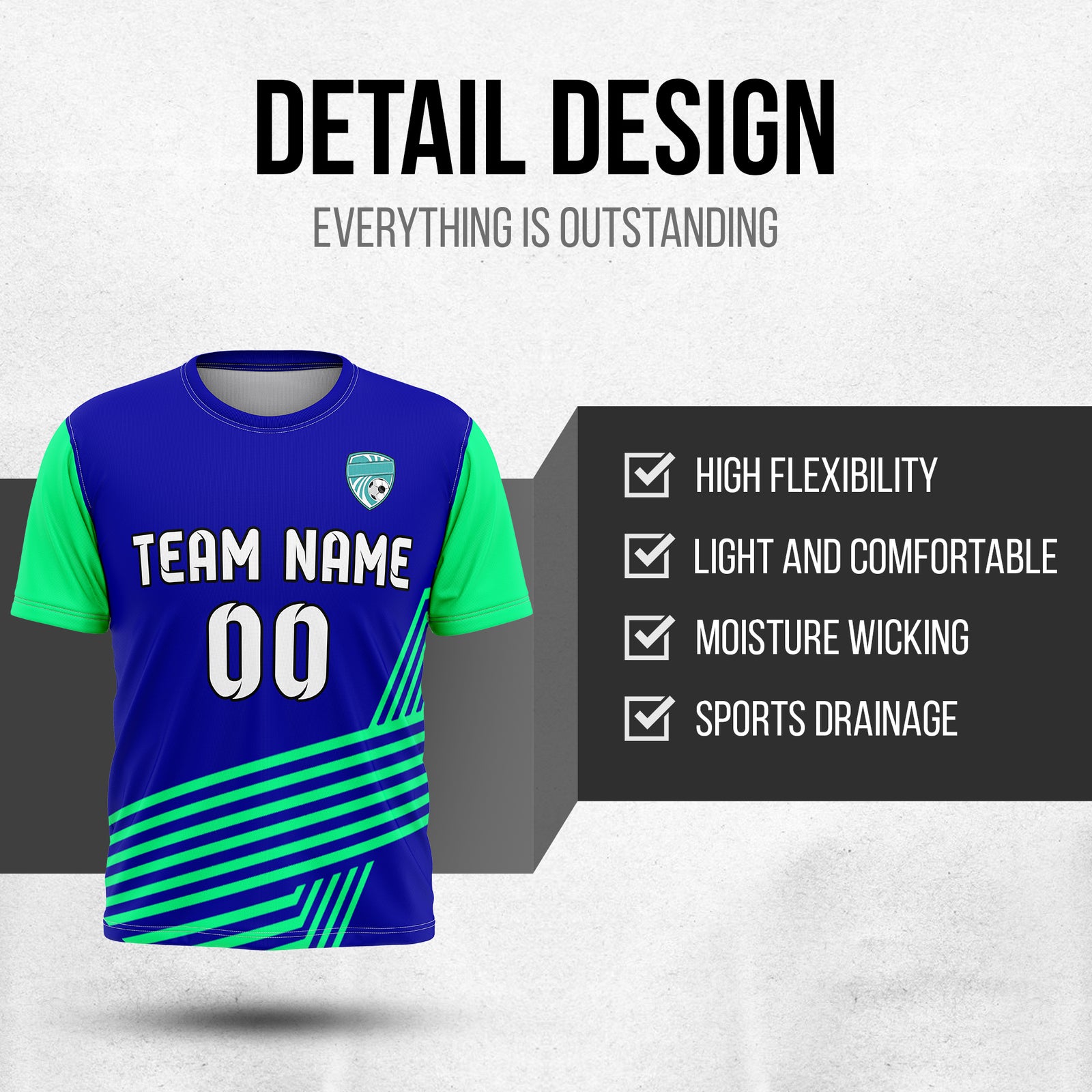 Custom Soccer R Side Pattern Navy Rapid Line Sports Tops Jersey