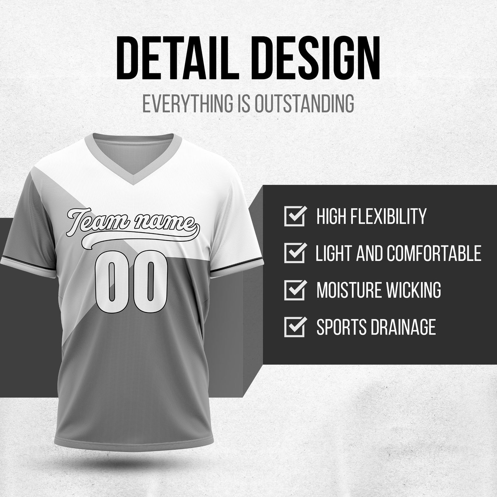 Custom FlexCore Grey Baseball Sports Jersey Personalized Uniform with Name & Number