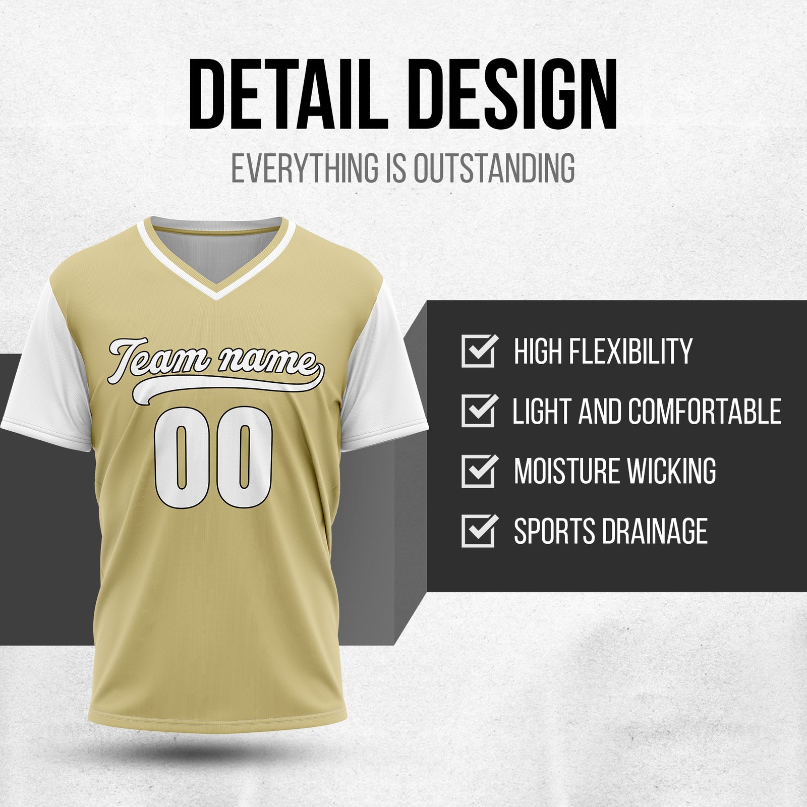 Custom Victory Line Khaki Pullover Baseball Sports Jersey Personalized Uniform with Name & Number