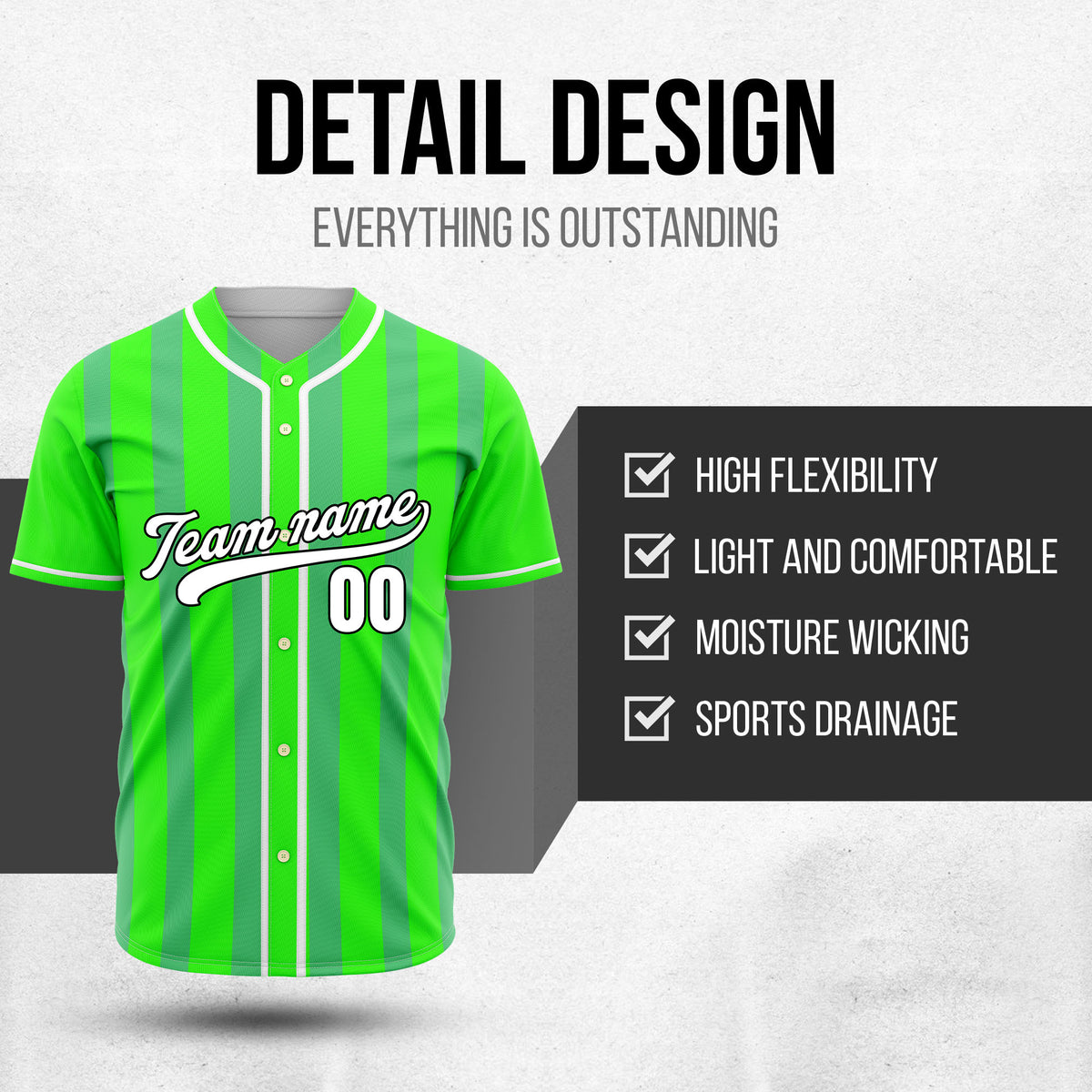 Custom Strikeforce Neon Green Raglan Style Baseball Sports Jersey Personalized Uniform with Name & Number