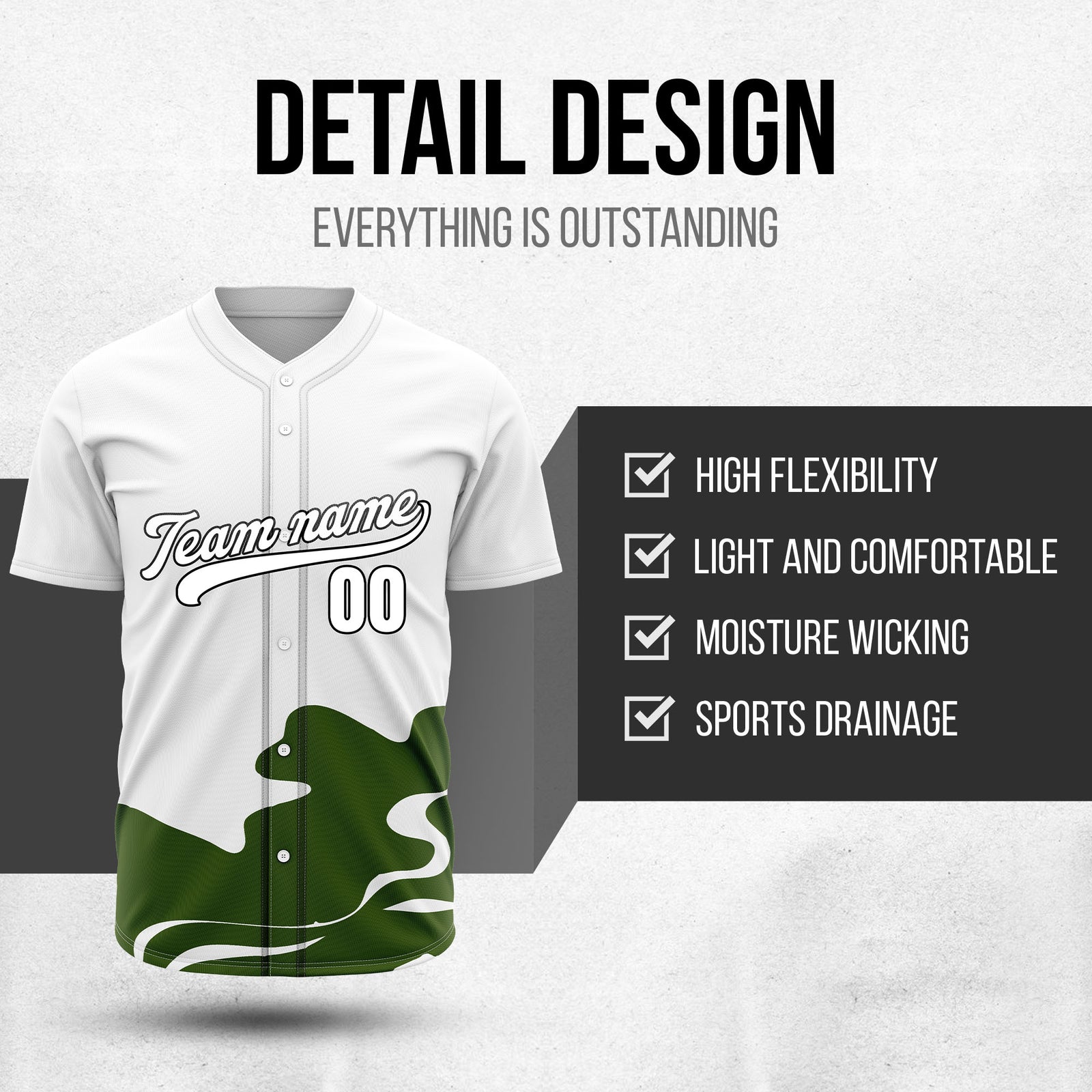 Custom White Baseball Wave Sports Jersey Personalized Uniform with Name & Number
