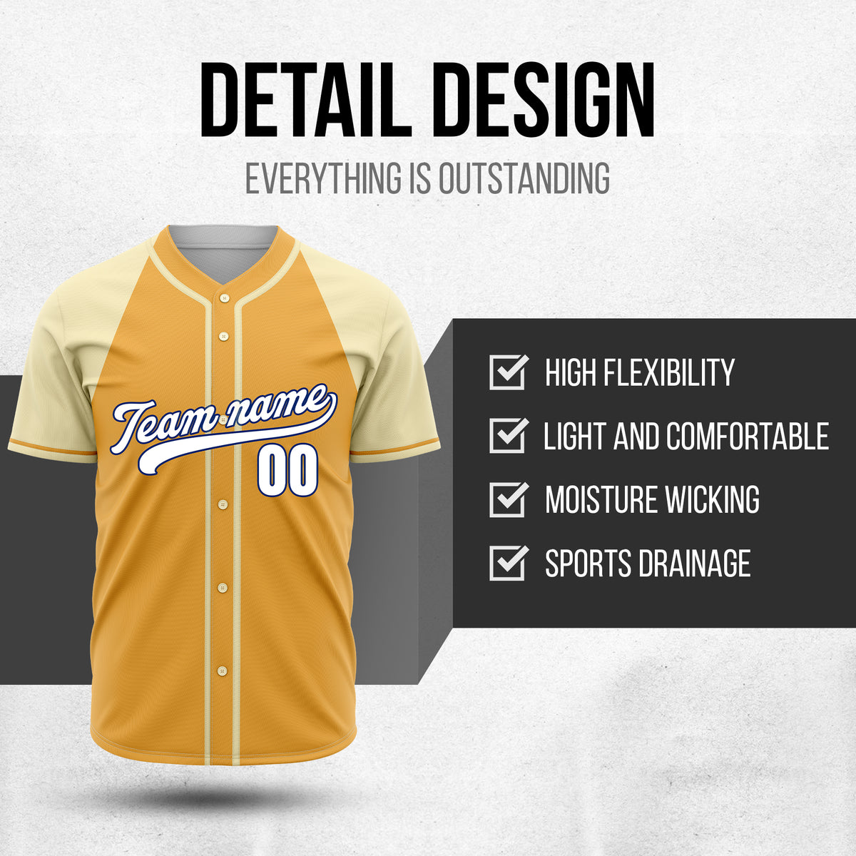 Custom Desert Blaze Orange Raglan Style Baseball Sports Jersey Personalized Uniform with Name & Number