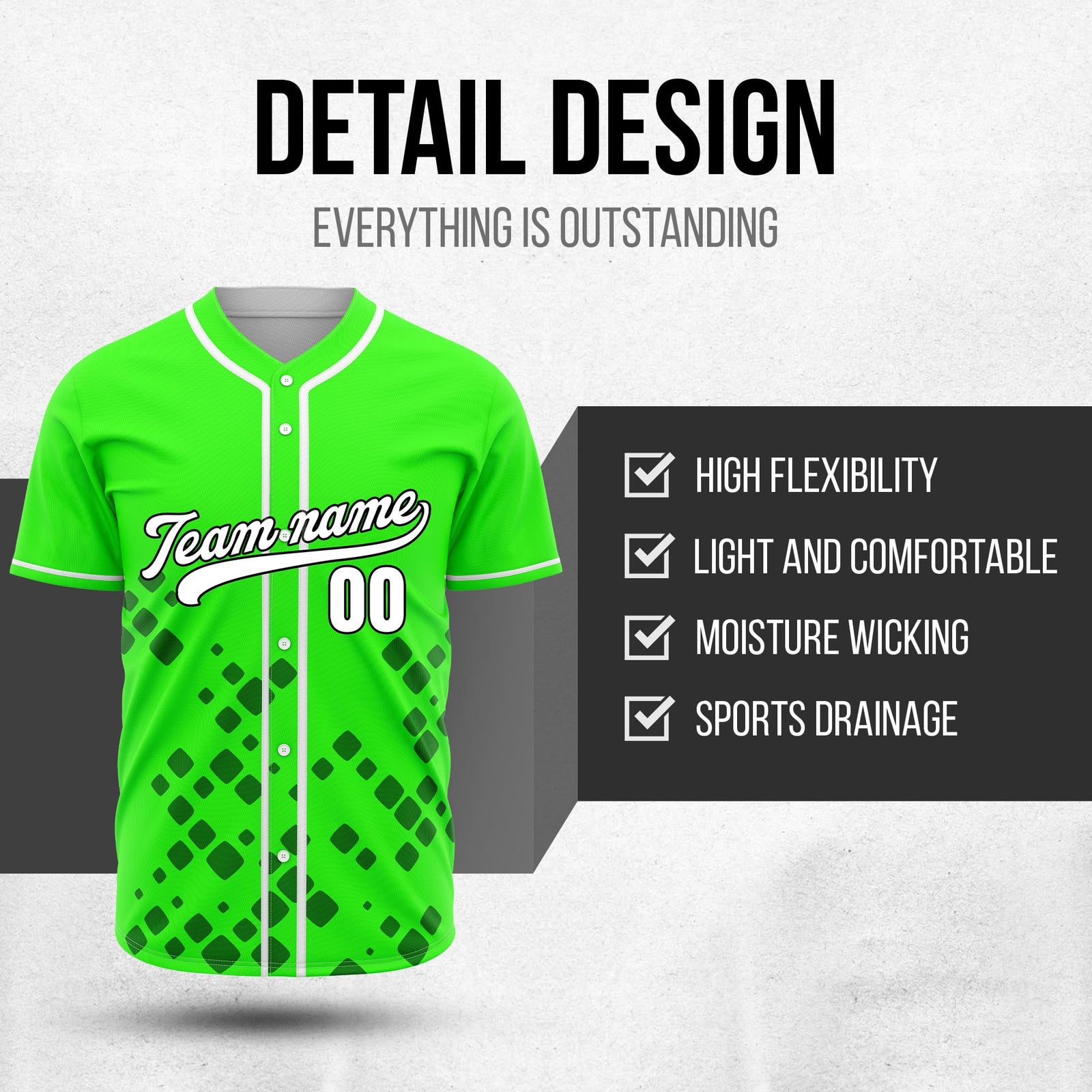 Custom Shadow Spark Neon Green Baseball Sports Jersey Personalized Uniform with Name & Number