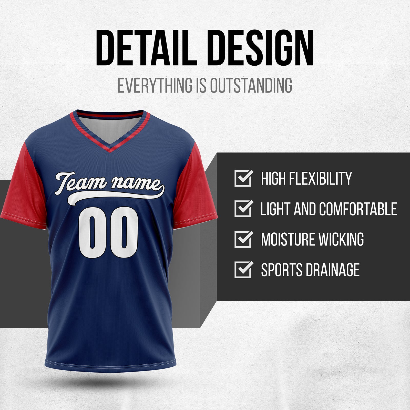 Custom Victory Line Navy Pullover Sports Jersey Personalized Uniform with Name & Number