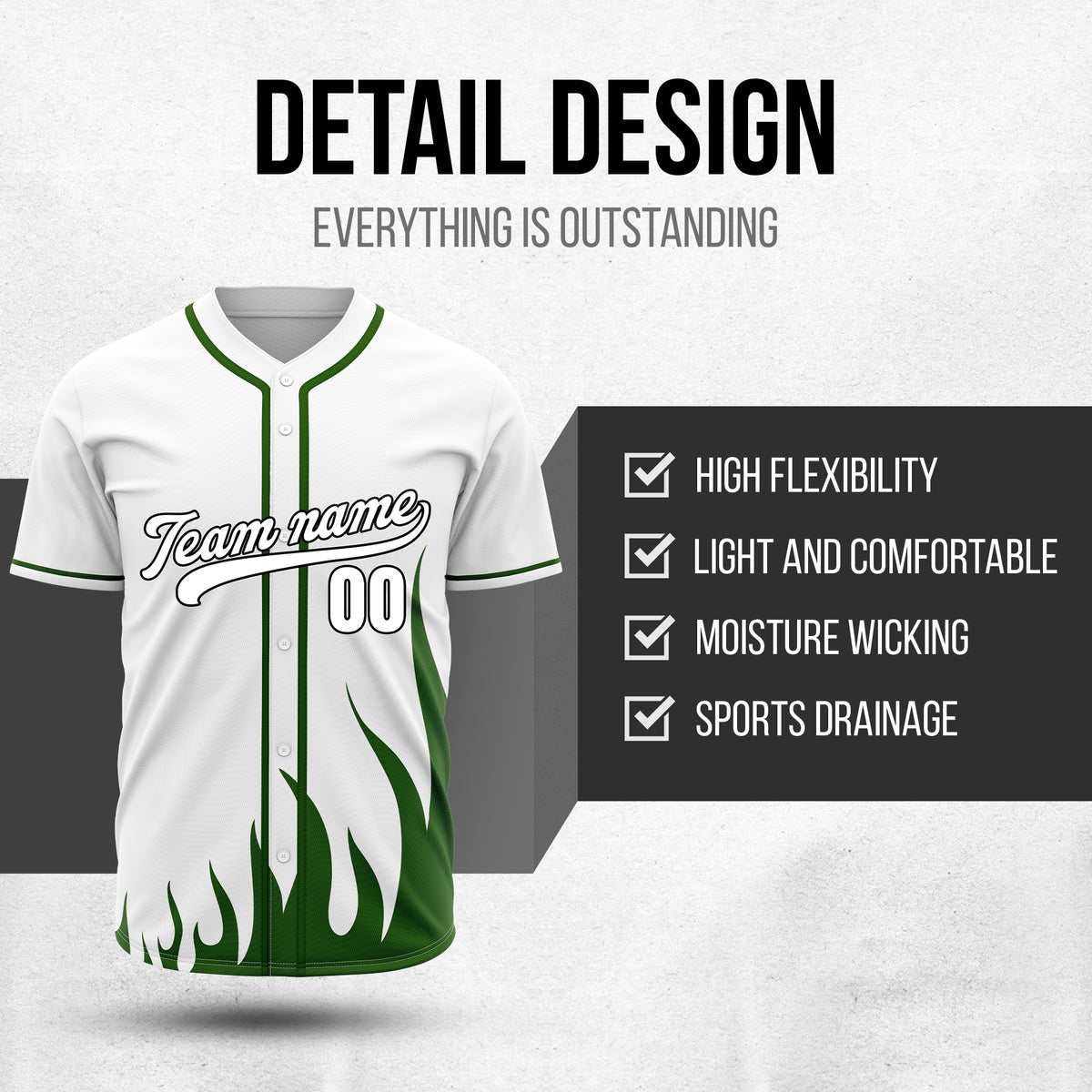 Custom Fire Pulse White Baseball Sports Jersey Personalized Uniform with Name & Number