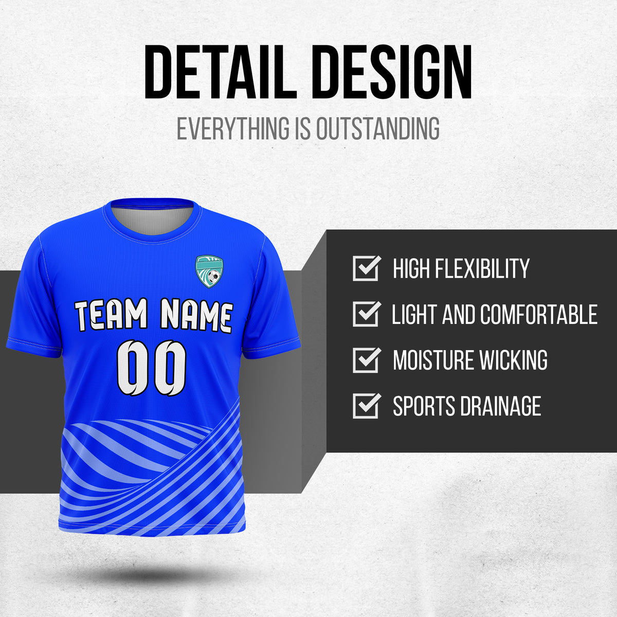Custom Soccer R Stripes SurgeLine Blue Sports Tops Jersey