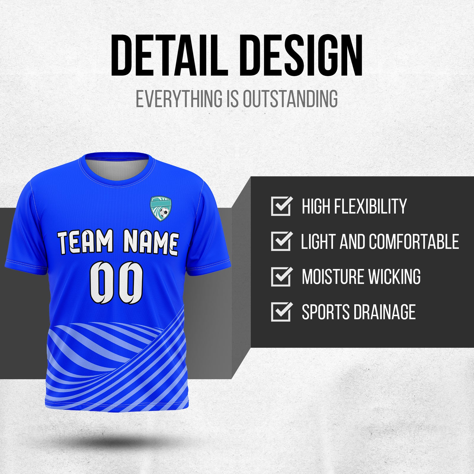 Custom Soccer R Stripes SurgeLine Blue Sports Tops Jersey