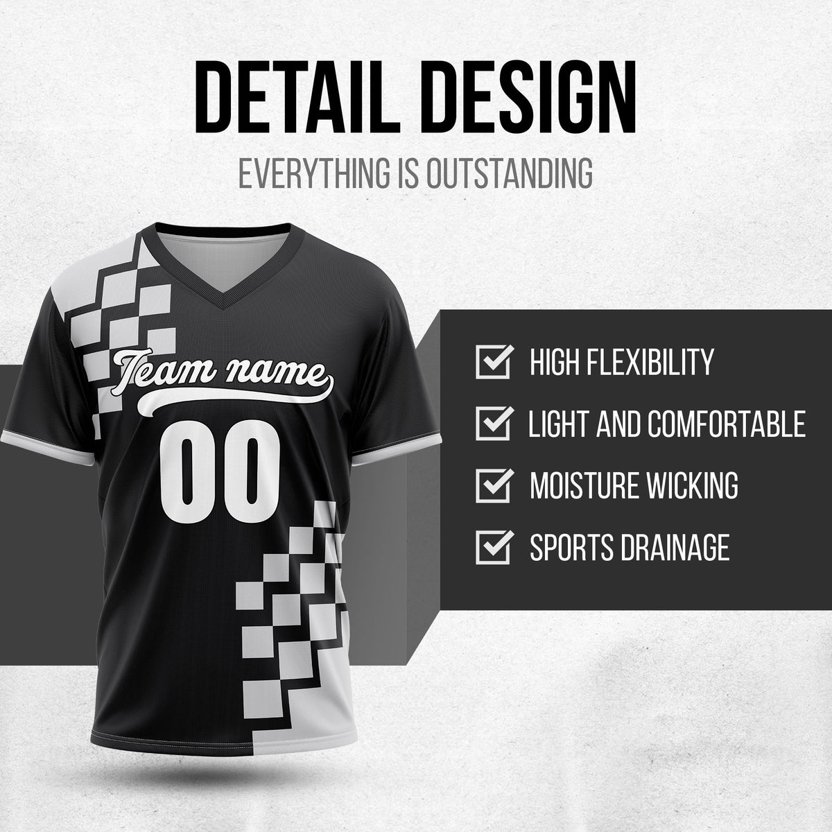Custom Shadow Pixel Black Baseball Sports Jersey Personalized Uniform with Name & Number