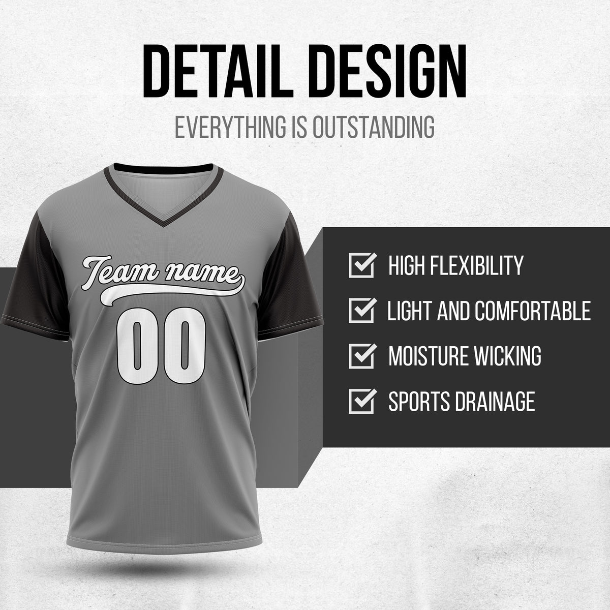 Custom Victory Line Grey Pullover Baseball Sports Jersey Personalized Uniform with Name & Number