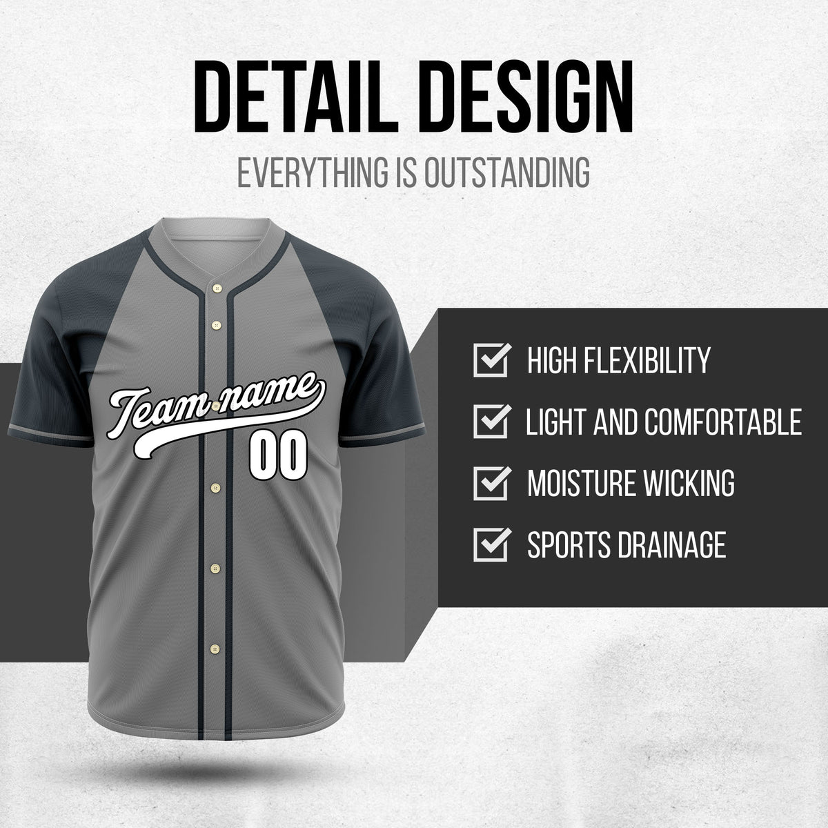 Custom Desert Blaze Grey Raglan Style Baseball Sports Jersey Personalized Uniform with Name & Number